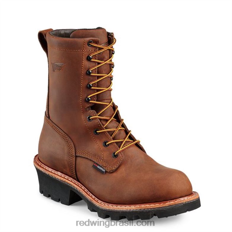 Trabalho - estilo 2219 loggermax bota masculina de 9 polegadas isolada e à prova dágua com biqueira de segurança marrom DRV60115 Red Wing