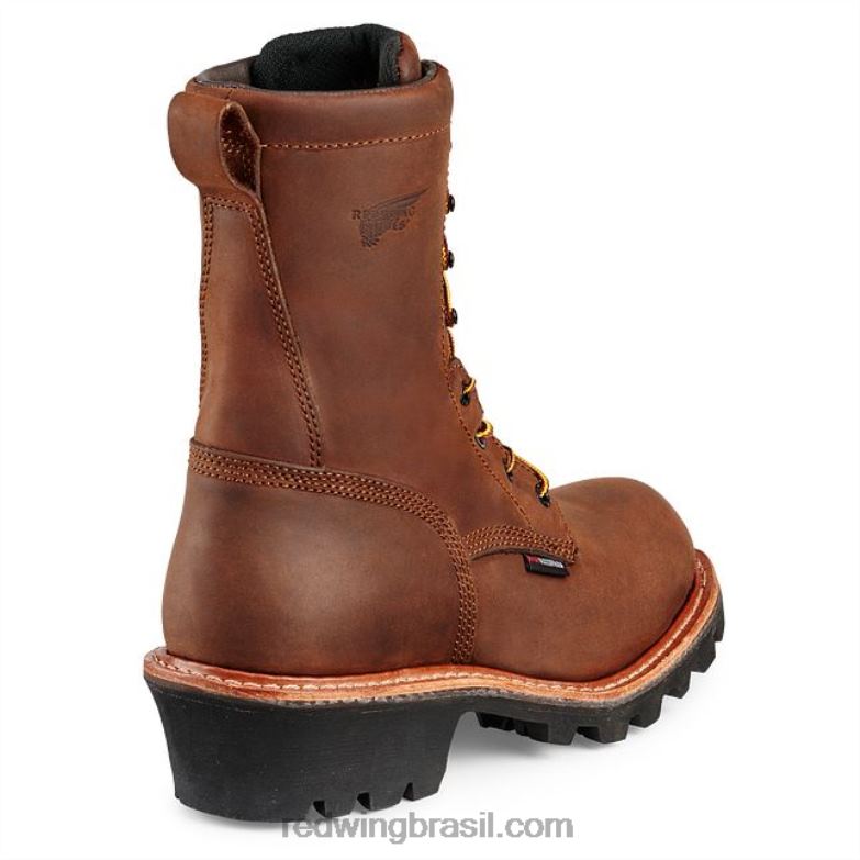 Trabalho - estilo 2219 loggermax bota masculina de 9 polegadas isolada e à prova d\água com biqueira de segurança marrom DRV60115 Red Wing
