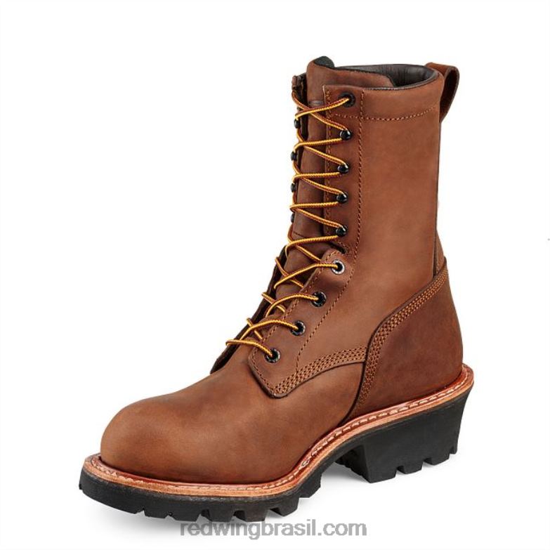 Trabalho - estilo 2219 loggermax bota masculina de 9 polegadas isolada e à prova d\água com biqueira de segurança marrom DRV60115 Red Wing