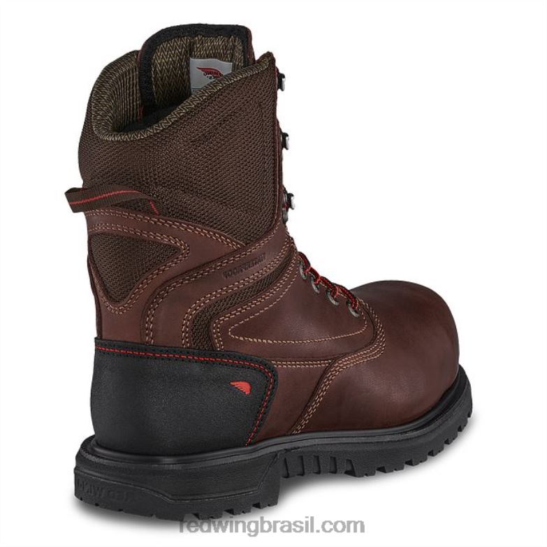 Trabalho - estilo 2444 traction tred lite bota feminina de segurança à prova d\água de 6 polegadas marrom DRV60154 Red Wing