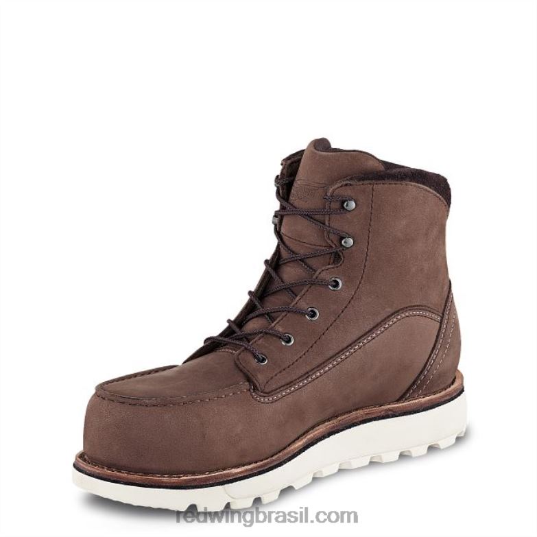 Trabalho - estilo 3537 traction tred lite bota feminina de segurança csa à prova d\água de 8 polegadas castanha DRV60155 Red Wing