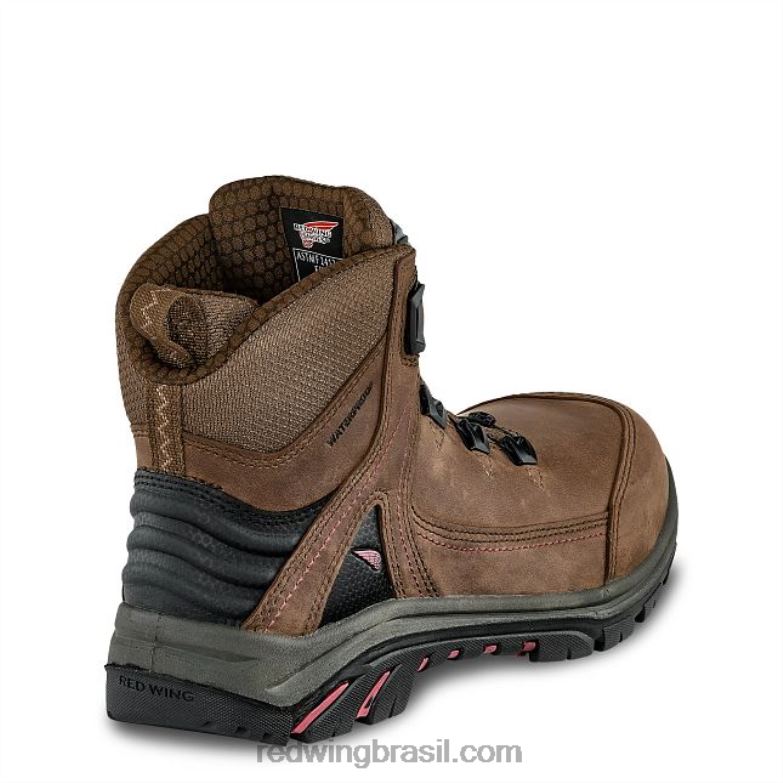 Trabalho - estilo 3542 bota feminina tradeswoman de 6 polegadas à prova d\água csa com biqueira de segurança marrom DRV60152 Red Wing