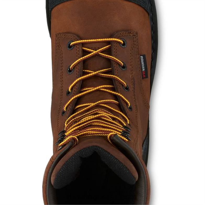 bota de segurança masculina estilo 2401 flexforce de 6 polegadas à prova d\água marrom DRV6068 Red Wing