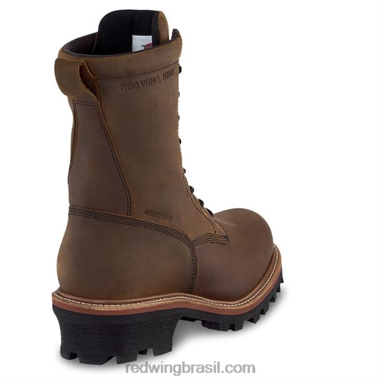 bota de trabalho - estilo 402 supersola masculina de 8 polegadas marrom DRV60116 Red Wing