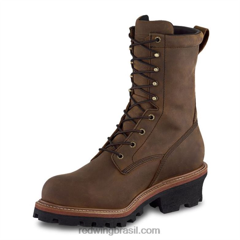 bota de trabalho - estilo 402 supersola masculina de 8 polegadas marrom DRV60116 Red Wing
