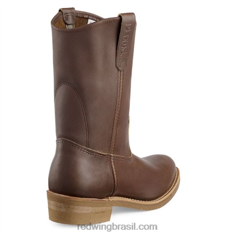 bota de trabalho - estilo 411 de tração masculina de 8 polegadas à prova d\água marrom DRV6094 Red Wing