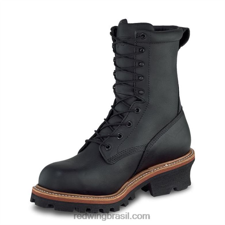 bota de trabalho - estilo 4454 brnr xp masculina de 8 polegadas isolada à prova d\água e biqueira de segurança preto DRV6066 Red Wing