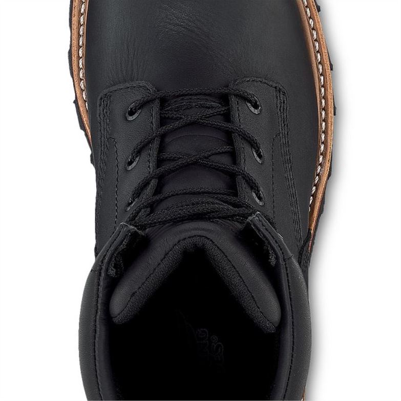 bota de trabalho - estilo 4454 brnr xp masculina de 8 polegadas isolada à prova d\água e biqueira de segurança preto DRV6066 Red Wing