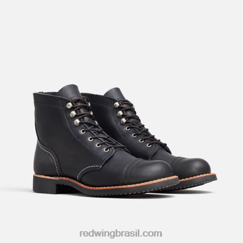 bota feminina Heritage - estilo 3364 iron ranger em couro acampo preto DRV60185 Red Wing