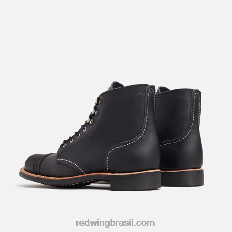 bota feminina Heritage - estilo 3364 iron ranger em couro acampo preto DRV60185 Red Wing