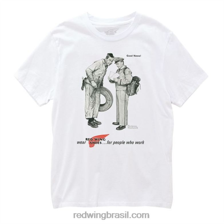 camiseta estilo 95080 camiseta unissex em algodão branco DRV60260 Red Wing