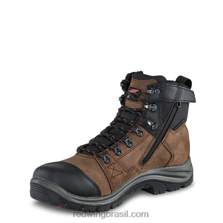 carteira estilo 96579 com três dobras carteira unissex em couro marrom DRV609 Red Wing