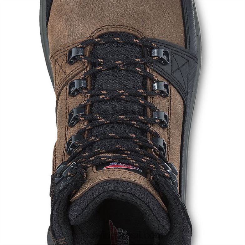 carteira estilo 96579 com três dobras carteira unissex em couro marrom DRV609 Red Wing