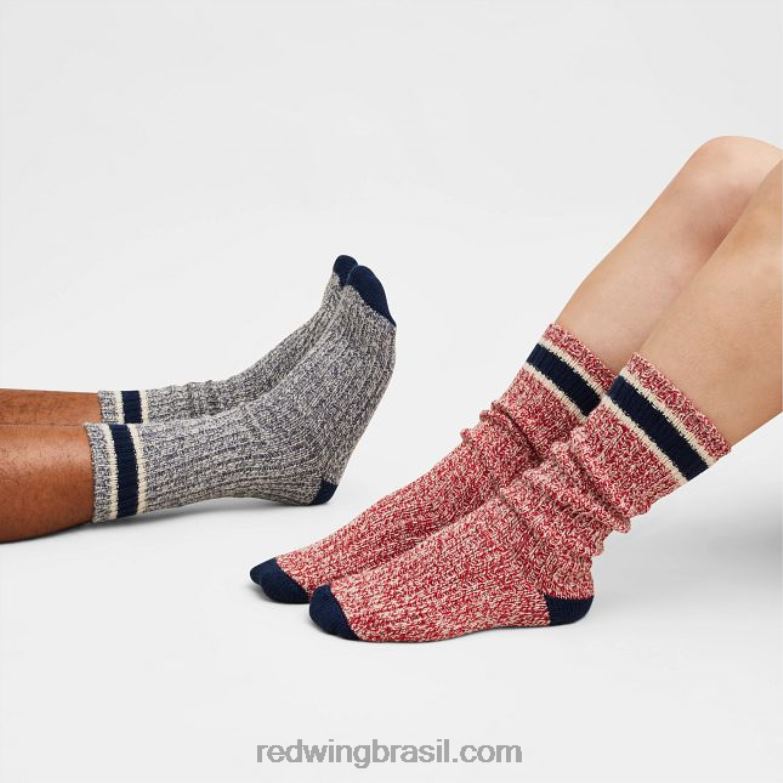 estilo 97165 meia de lã merino meia masculina em mistura de lã merino carvão ardósia/marinha DRV60209 Red Wing
