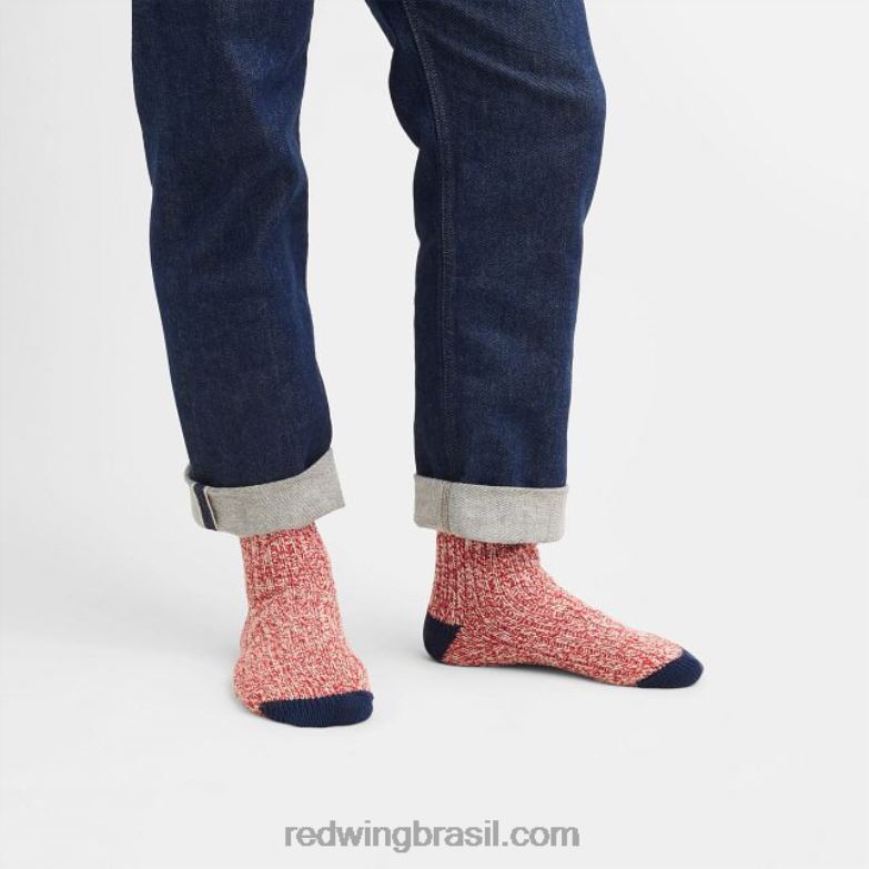 estilo 97373 algodão trapo sobre meia tonal tingida meia unissex vermelho/marinho DRV60223 Red Wing