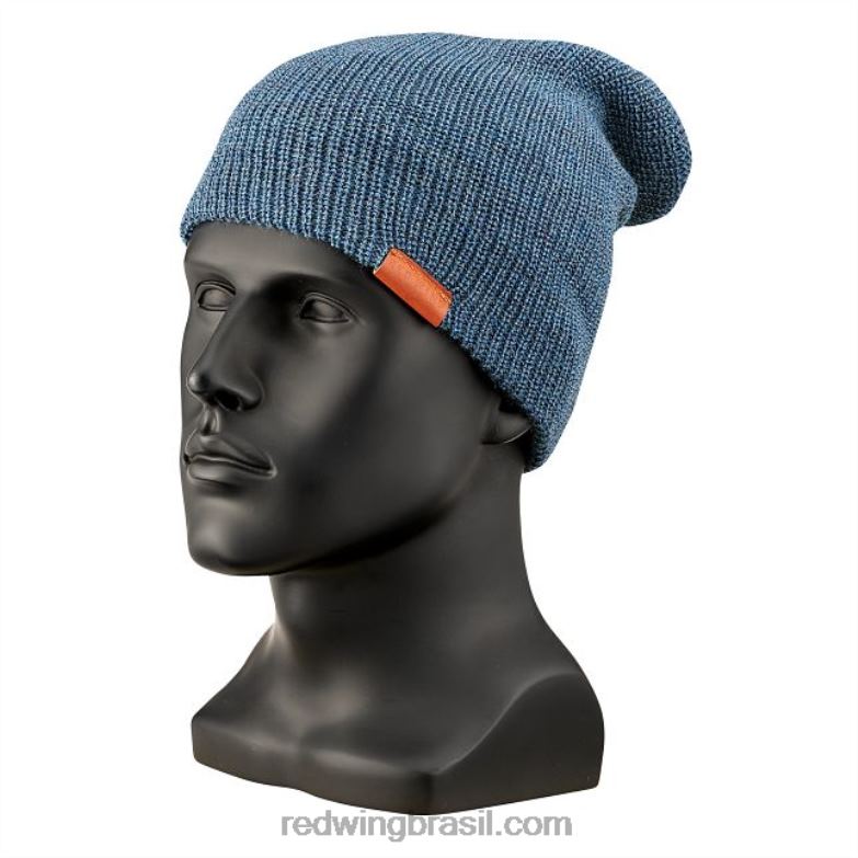 estilo 97455 gorro de tricô com logotipo de asa unissex chapéu de relógio de tricô azul DRV60271 Red Wing