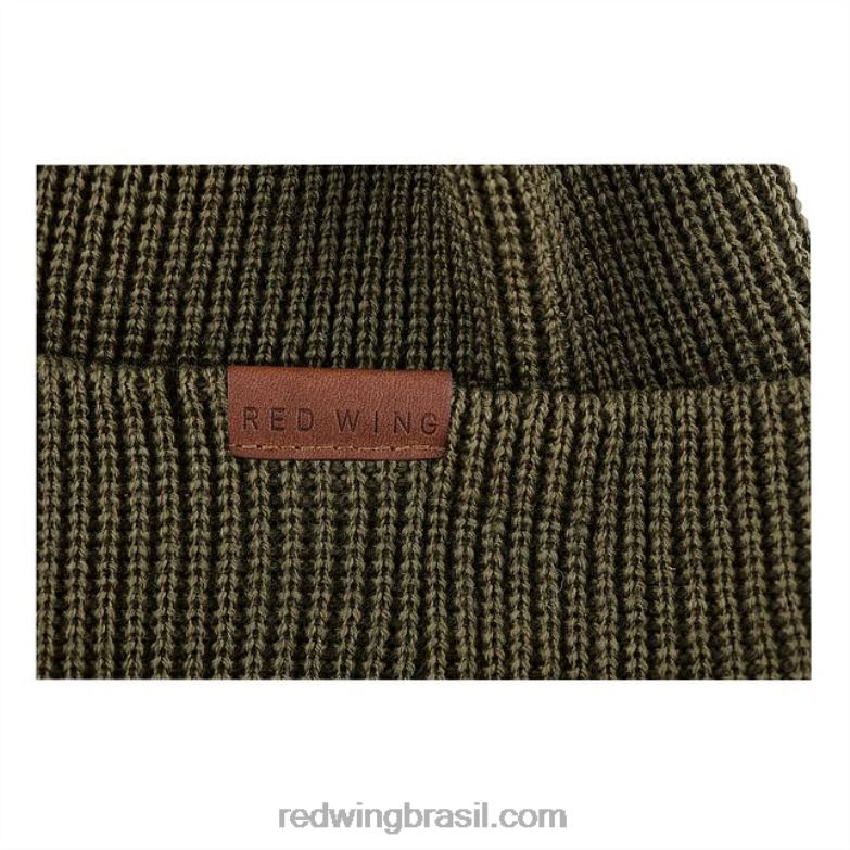 gorro unissex de malha de lã merino estilo 97492 chapéu de malha de lã merino Oliva DRV60268 Red Wing