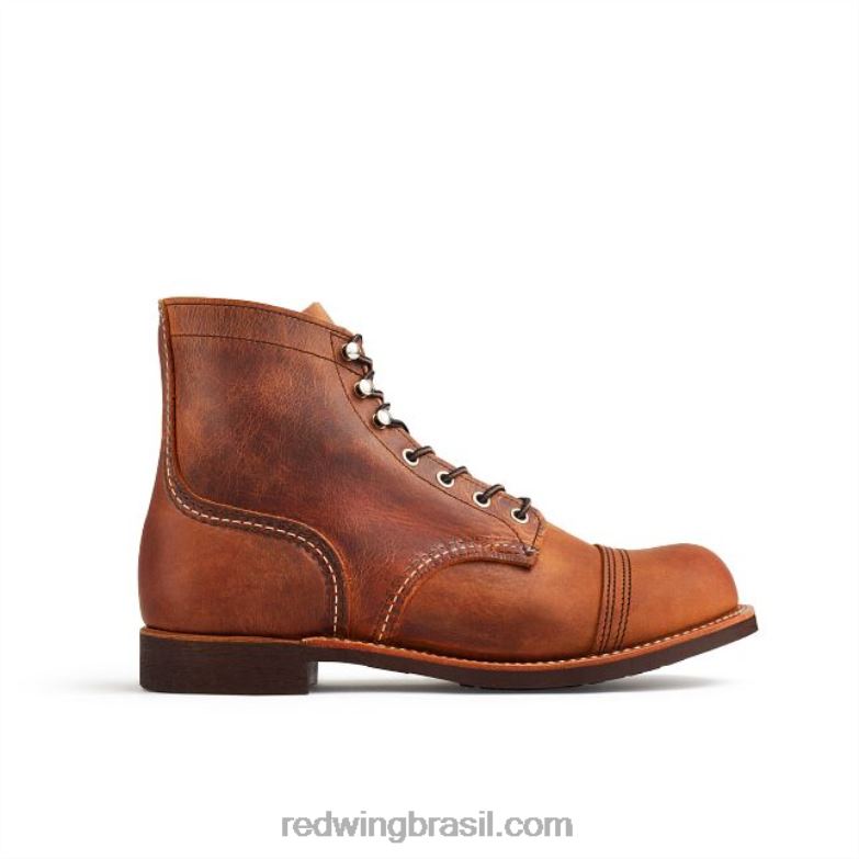Heritage - estilo 8084 Iron Ranger Bota masculina de 6 polegadas em couro arnês cobre DRV60166 Red Wing