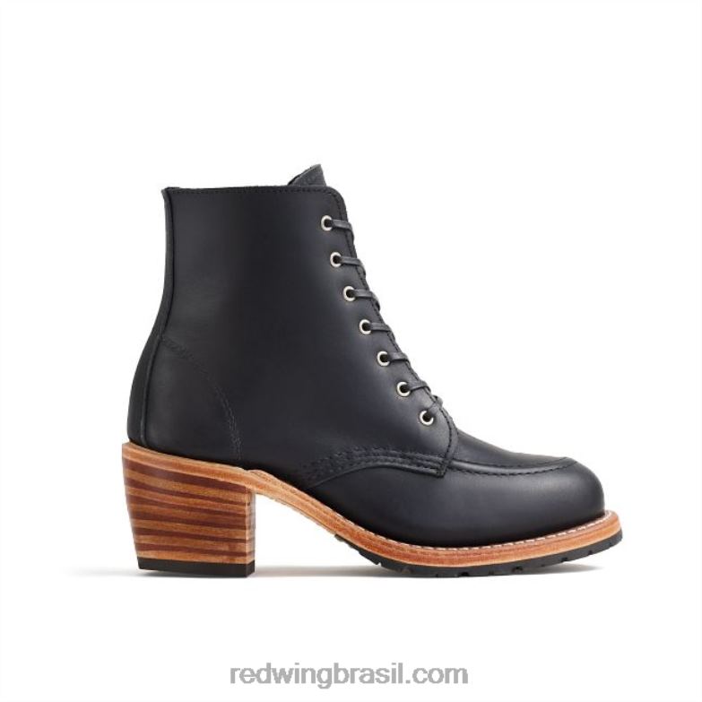 Heritage - estilo 3406 Clara bota feminina de salto alto em couro arnês preto DRV60181 Red Wing
