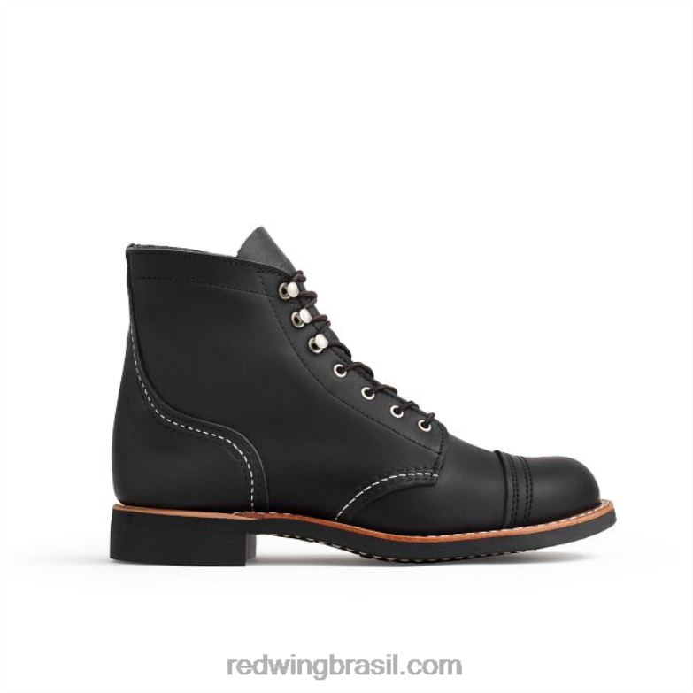bota feminina Heritage - estilo 3364 iron ranger em couro acampo preto DRV60185 Red Wing