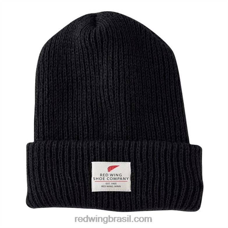 estilo 97456 gorro de tricô com logo unissex chapéu de relógio de tricô preto DRV60286 Red Wing