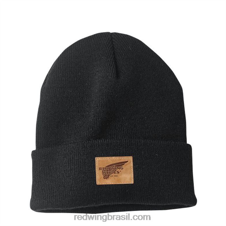estilo 97457 gorro de tricô com logo unissex chapéu de relógio de tricô preto DRV60279 Red Wing