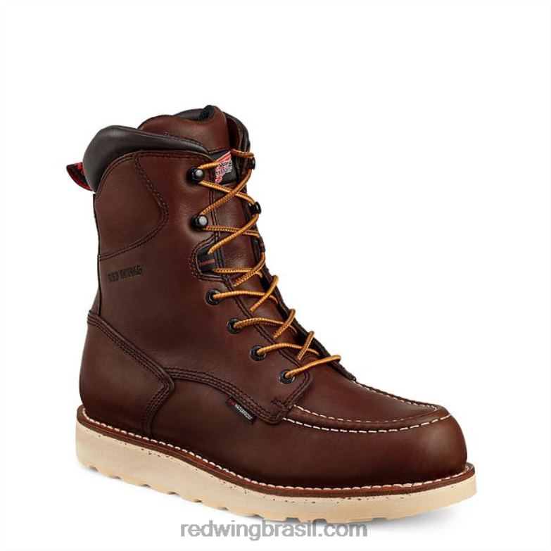 Bota masculina estilo 3506 king toe à prova d'água de 6 polegadas csa de segurança marrom DRV60127 Red Wing