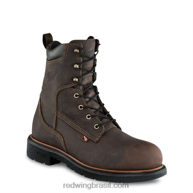 Bota masculina estilo 4420 loggermax de segurança à prova d'água de 9 polegadas marrom DRV60114 Red Wing