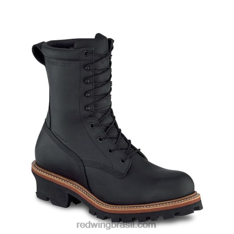 bota de trabalho - estilo 4454 brnr xp masculina de 8 polegadas isolada, à prova d'água e biqueira de segurança preto DRV6066 Red Wing