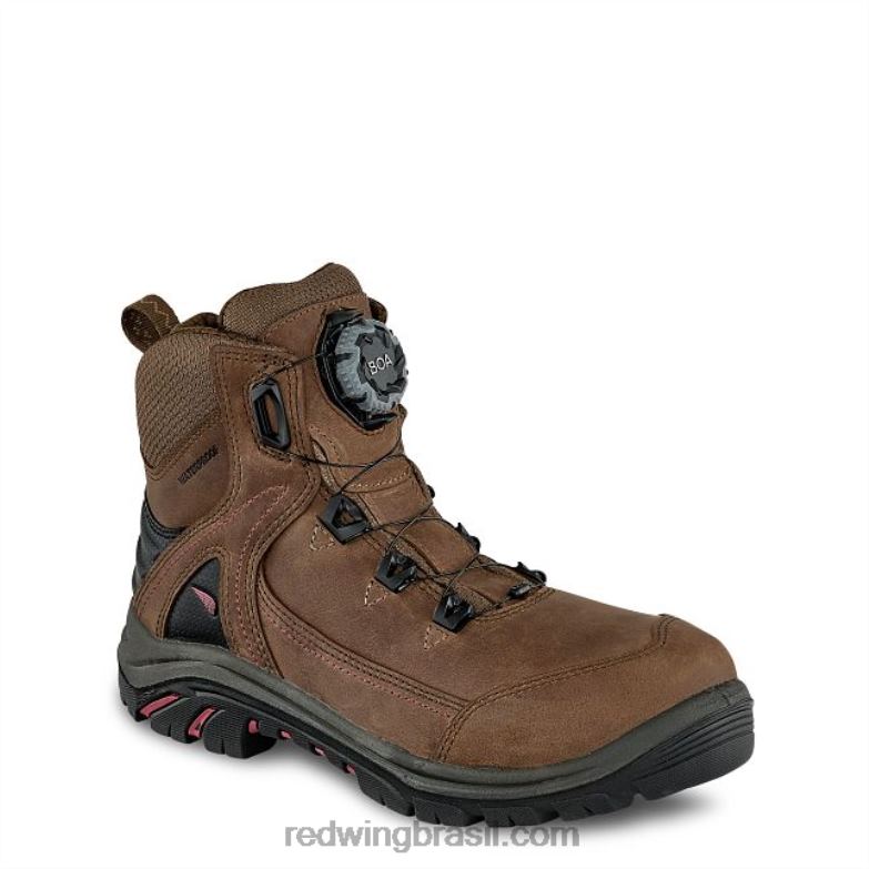 Trabalho - estilo 3542 bota feminina tradeswoman de 6 polegadas à prova d'água csa com biqueira de segurança marrom DRV60152 Red Wing