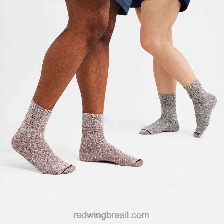 meia de algodão estilo 97662 - pacote de 3 meias de algodão de algodão Borgonha DRV60215 Red Wing