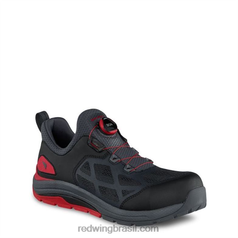 sapato de trabalho atlético estilo 6338 para atletismo masculino preto/vermelho DRV60135 Red Wing
