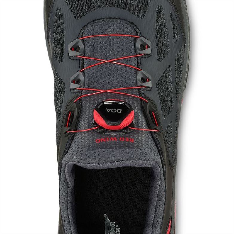 sapato de trabalho atlético estilo 6338 para atletismo masculino preto/vermelho DRV60135 Red Wing