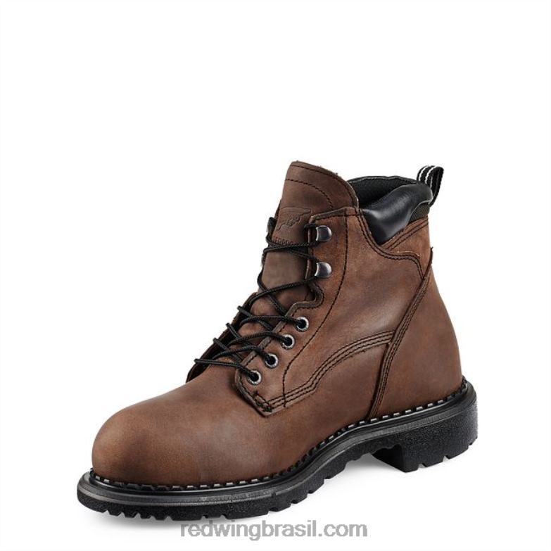 trabalho - estilo 1412 supersola 20 masculina de 8 polegadas isolada bota macia à prova d\água marrom DRV6088 Red Wing