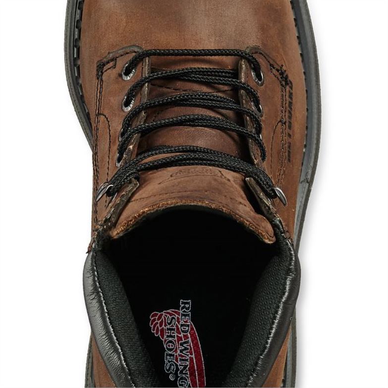 trabalho - estilo 1412 supersola 20 masculina de 8 polegadas isolada bota macia à prova d\água marrom DRV6088 Red Wing
